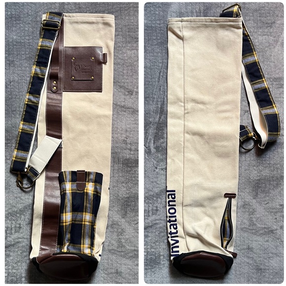 Liberty Mutual Invitational Canvas Leather Par 3 Carry Sunday Golf Bag Strap